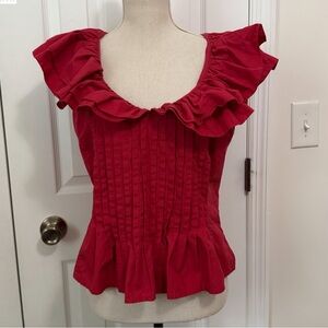 Anthro Forever That Girl Fitted Ruffle Top Size M
